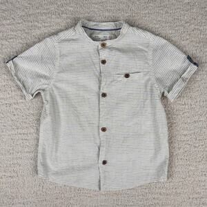 Zara Boy Top 2-3 Year Blue Yellow Striped‎ Short Sleeve Button Down